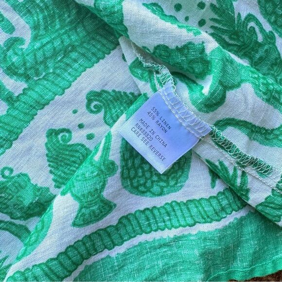 Calypso St. Barth linen blend short sleeve button up resort Mediterranean Large - Picture 2 of 8